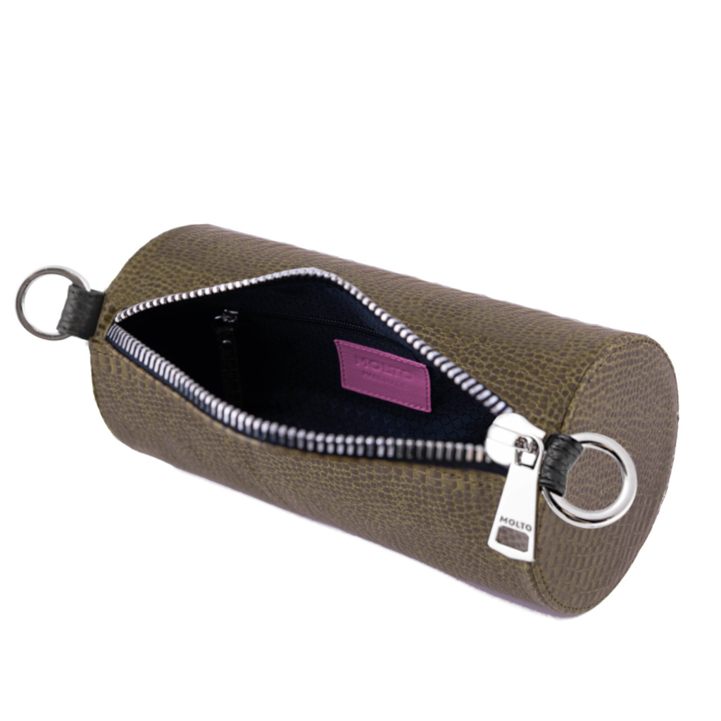 Crossbody Barrel Mini Bag Olive Inside Pocket by MOLTO torebka