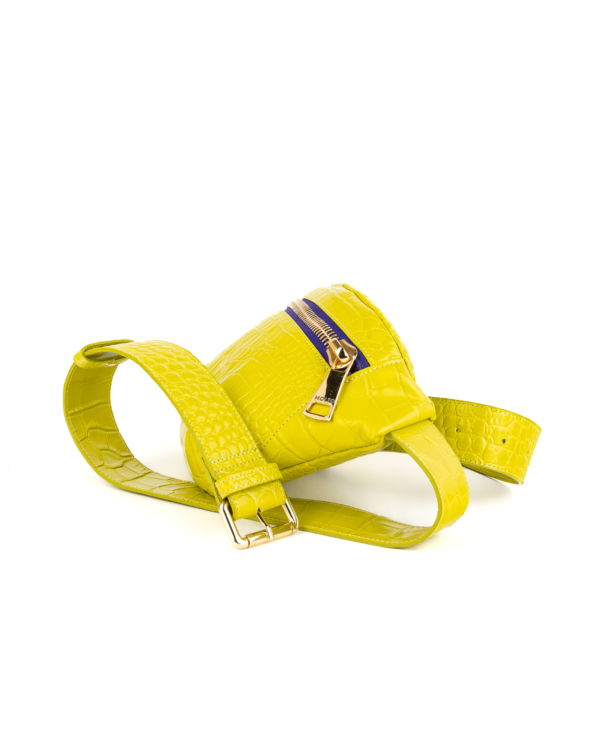 "On Fleek" Fluo Lime Belt Bag with Golden Zipper